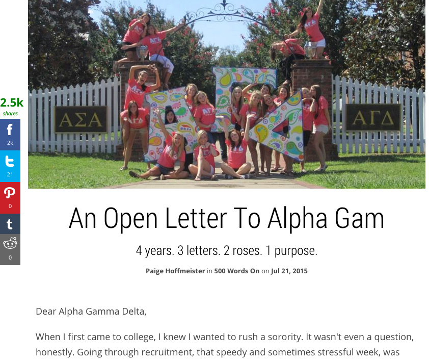 Paige Mays writing sample