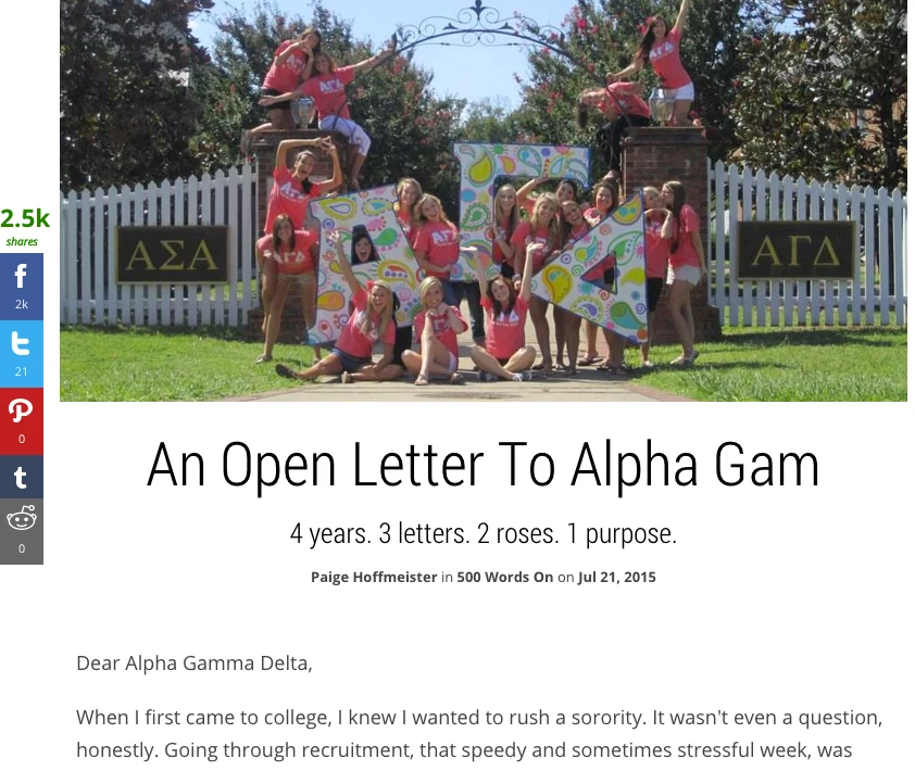 Paige Mays writing sample